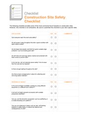 Construction Site Safety Checklist