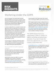 Risk Insights Marketing Under the GDPR