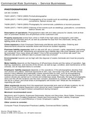 Risk Summary & Cover Checklist Photographers